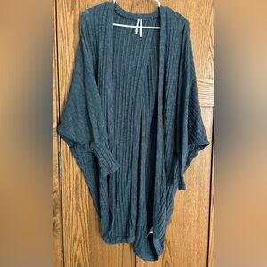 Anthropologie Lettie-Tulip back split cardigan. Sz S/M. Slate blue.